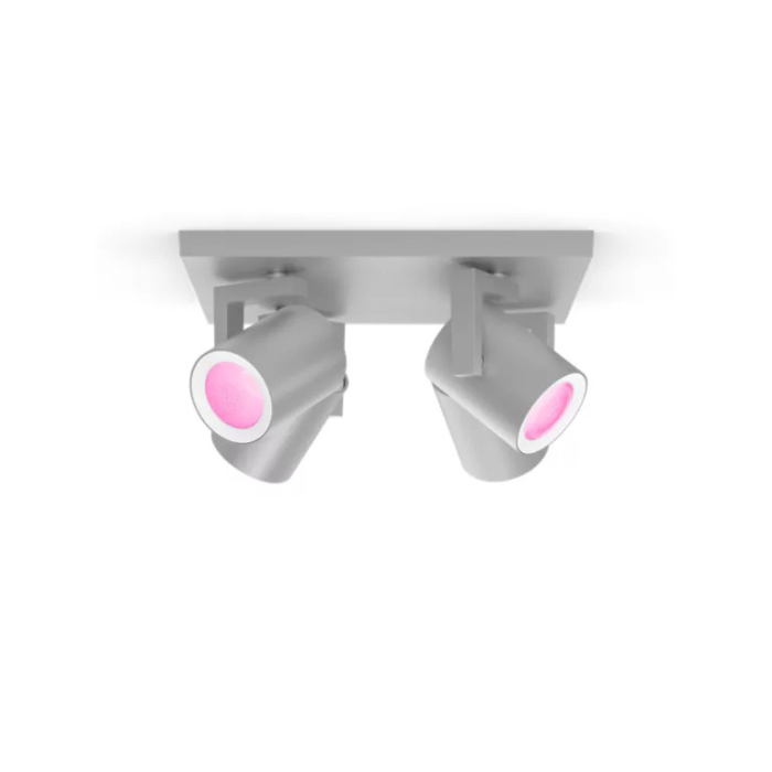 Philips Hue Argenta Ceiling Spotlight Silver | Smart RGBW | Silver – 4 Spot